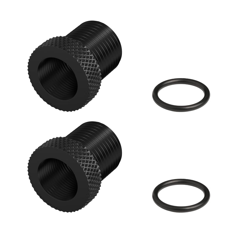 [Australia - AusPower] - 2 Pack Thread Protector 1/2-28 to 3/4-16 Thread Adapter Steel with Rubber Washer Black 1/2 x 28 convert to 3/4 x 16 