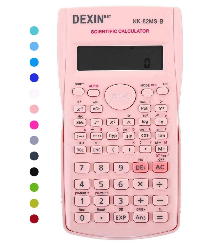[Australia - AusPower] - Scientific Calculators Desktop, Scientific Calculators for Students, Scientific Calculator 240 Functions 2 Line 10+2 Digits, Desk Math Calculator for School (Pink) Pink 