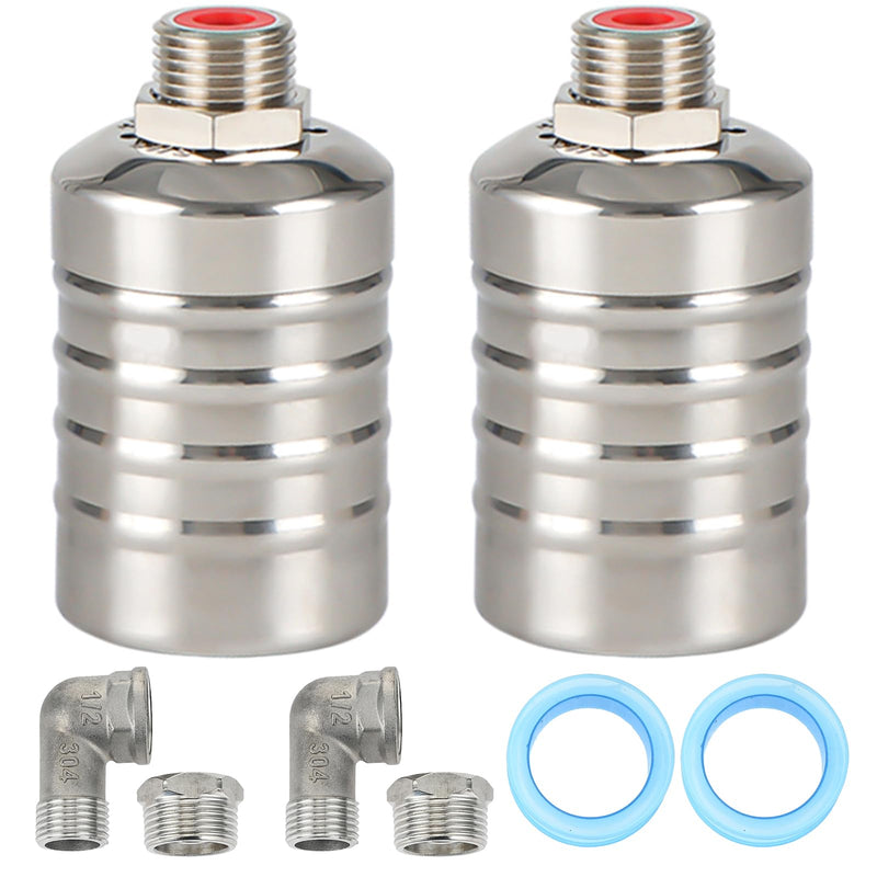 [Australia - AusPower] - 304 Stainless Steel Fully Automatic Water Level Control Float Valve, Auto Float Water Shut off Valve, 1" Auto Float Valve for Pool, Water Tank, Livestock Troughs, Fish Pond, 2PCS 