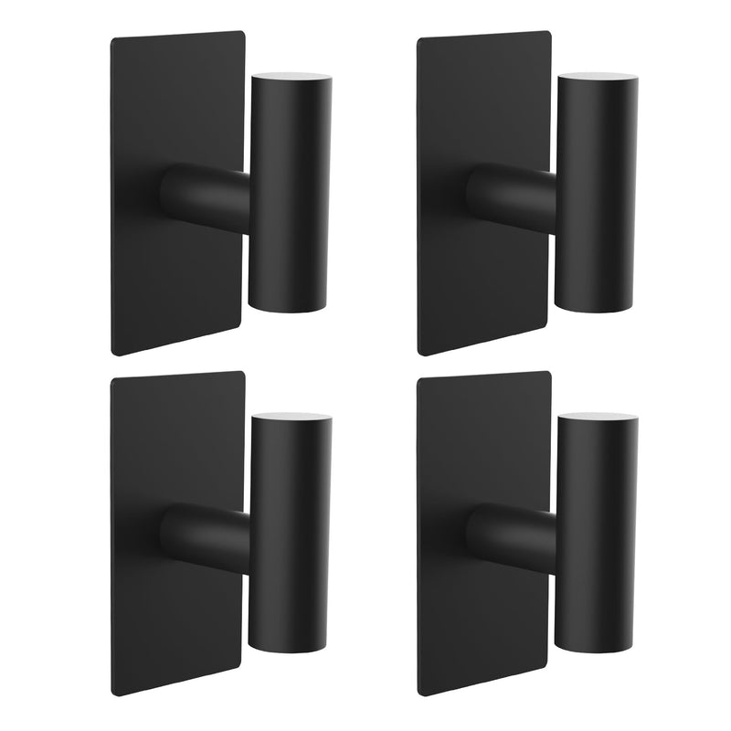 [Australia - AusPower] - POSHGRAND Bathroom Towel Hook for Bathrooms Adhesive, Matte Black Wall Mounted Hooks Heavy Duty for Robe/Coat/Closet/Kitchen (4 Packs) 03 