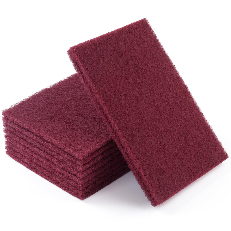[Australia - AusPower] - S SATC 6" x 9" Maroon General Purpose Scuff Pads,10 Pack Automotive Scotch Brite Pads for Scuffing,Scouring,Sanding,Paint Primer Prep Adhesion Scratch for Automotive Restoration,Handicrafts… 
