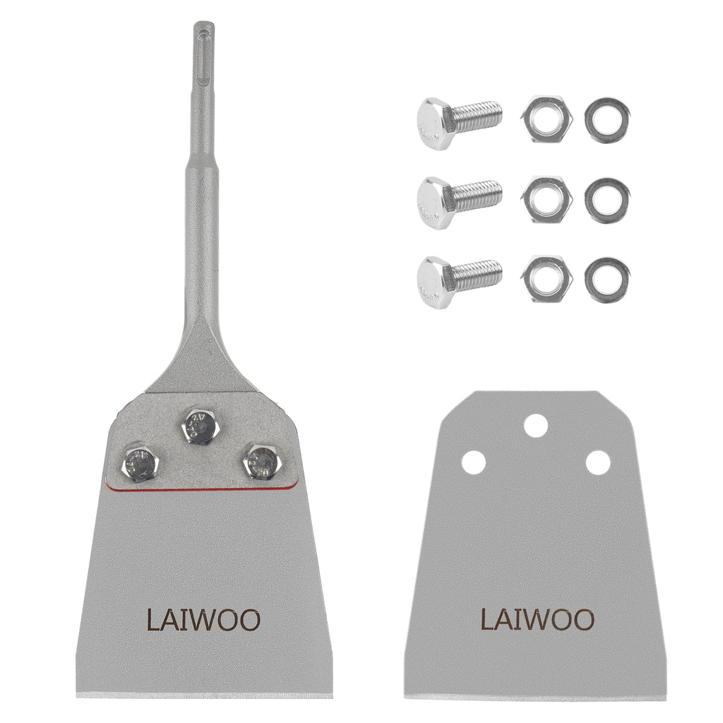 [Australia - AusPower] - LAIWOO SDS Plus Floor Scraper Kit, 4 Inch Floor Tile Removal Tool SDS Plus Chisel Bit with Replacement Blades, Tile Thinset Scaling Chisel for Rotary Hammer Drill, Thinset Scraper Adhesives Remover SDS Plus Floor Scraper 4 IN 