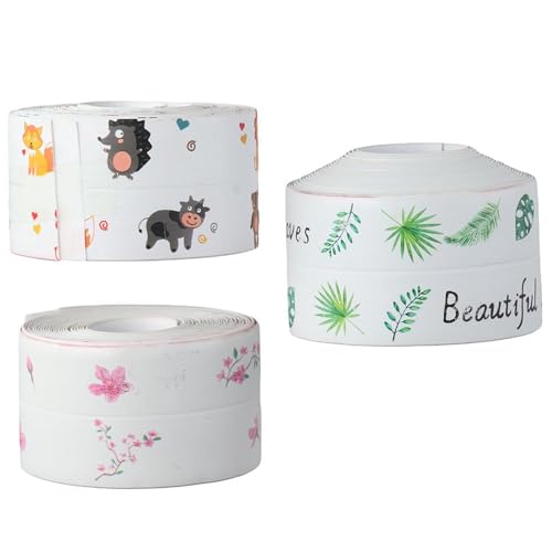 AllGIFT 1.5-inch caulk tape with cute pattern for bathroom sink, countertop, toilet, bathtub, and floor seams