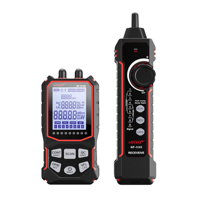 NOYAFA NF-918S Network Cable Tester with 6 wavelength Optical Power Meter, Cable Toner Ethernet Cable Tester RJ45 Network Tester with Visual Fault Locator, PoE Tester Network Tools
