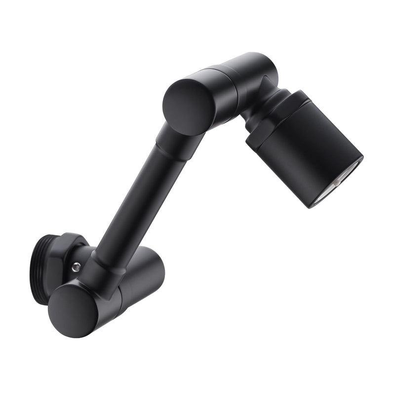 BAGNOLUX Brass 1080° Swivel Black Faucet Extender for Bathroom Sink, 2 Modes Rotating Faucet Extension Spout, Universal Splash Tap Aerator Attachment Adapter for kitchen Sink, Robotic Arm Water Matte Black-2