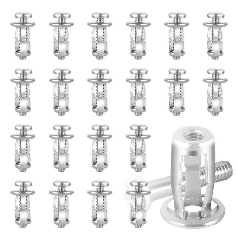 [Australia - AusPower] - 20Pcs M4 x 20 Hollow Door Anchor Set, Hollow Metal Cavity Fixing Hollow Wall Anchors for Aluminium cladding Sheet Steel Pipe, Iron Sheet, Hollow Plastic Sheet(8 * 16MM) M4 x 20(8*16MM) 