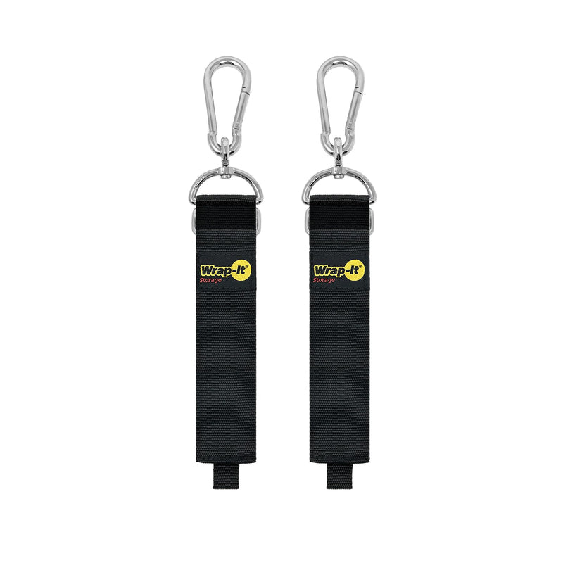 [Australia - AusPower] - Hook 'n Hang Wrap-It Storage Straps - 24" (2-Pack) Black - Carabiner Straps to Use as Extension Cord Holder Heavy Duty Straps with Hooks for Cord Storage or Garden Hose Strap 24" (2-Pack) 