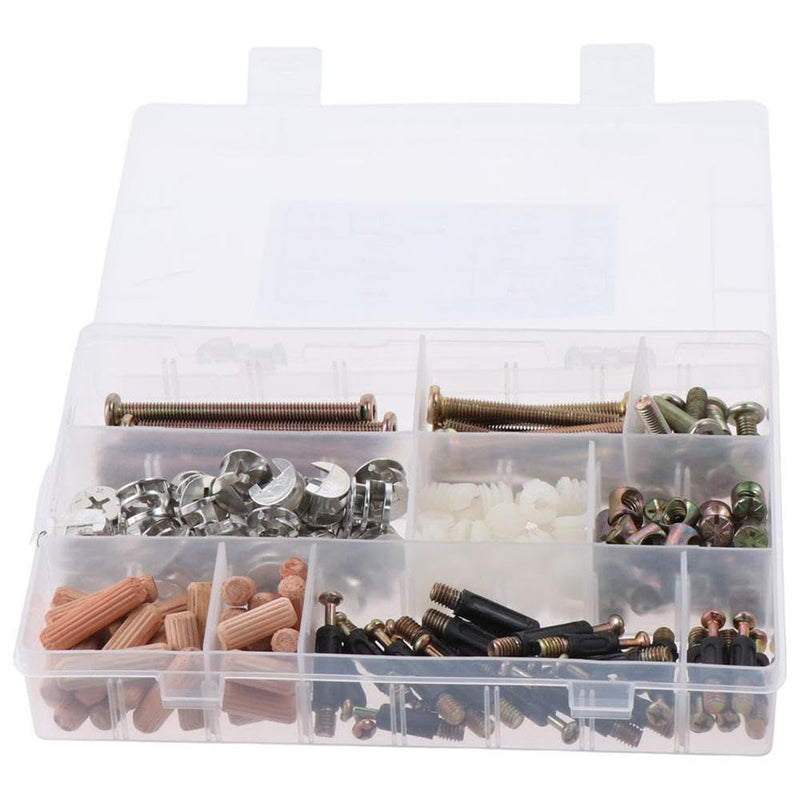 [Australia - AusPower] - 180Pcs Furniture Connecting Hardware Connectors Assortment Kit,Furniture Fastener Set Cam Lock Assortment Kit,Cam Lock for Furniture Connecting 