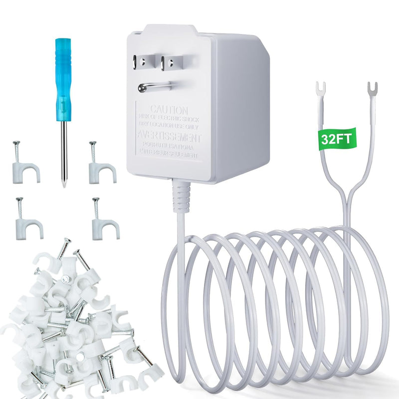 [Australia - AusPower] - Doorbell Transformer 18V500MA Power Supply for Ring Video Doorbell,33FT Extension Cord Compatible with Ring,Google Nest,WYZE, Eufy,Blink Video Doorbells(with Mounting Tool) 