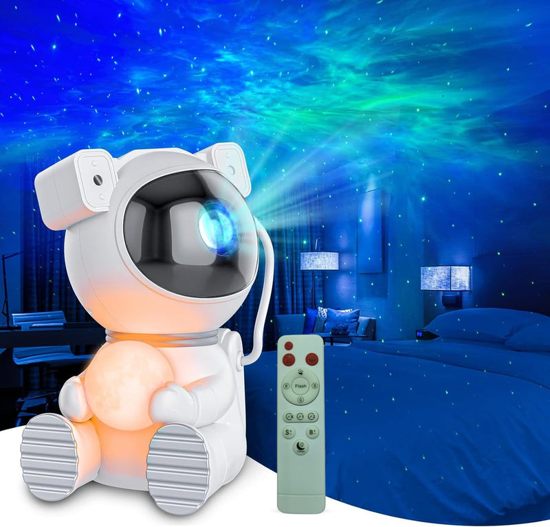 [Australia - AusPower] - Astronaut Light Projector, Bedroom Galaxy Light Show - Star and Moon Projector, LED Nebula Nightlight for Children, Perfect for Christmas Presents, Room Decoration, and Parties 
