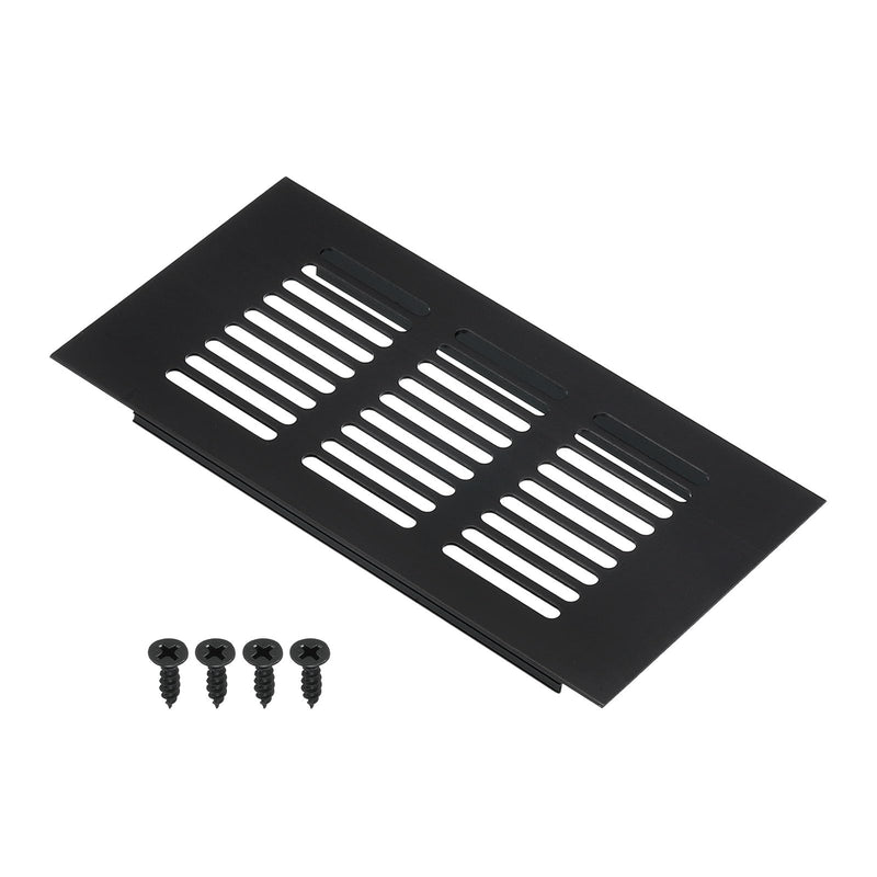 [Australia - AusPower] - PATIKIL 6 x 3 Inch Door Air Vent Cover, Aluminum Grille Ventilation Cover Louvered with Mounting Screws for Cabinet Wardrobe Door, Black 