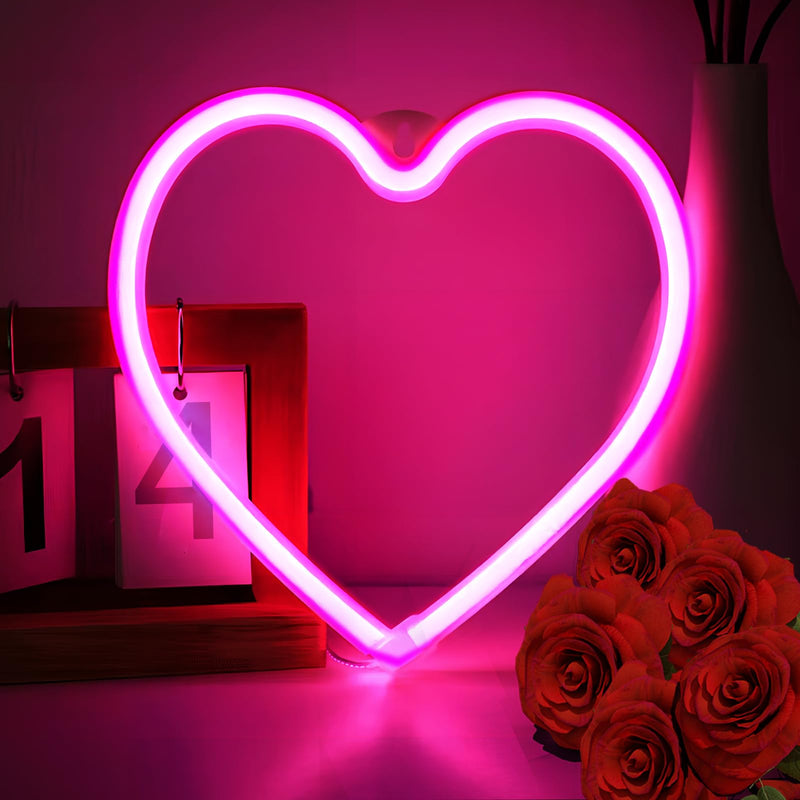 [Australia - AusPower] - Narasios Pink Room Decor Neon Sign Valentines Day Gifts for Her Girlfriend Heart Neon Light Window Table Wall Decoration for Bedroom Preppy Home Dorm Room Usb/Battery Operated 