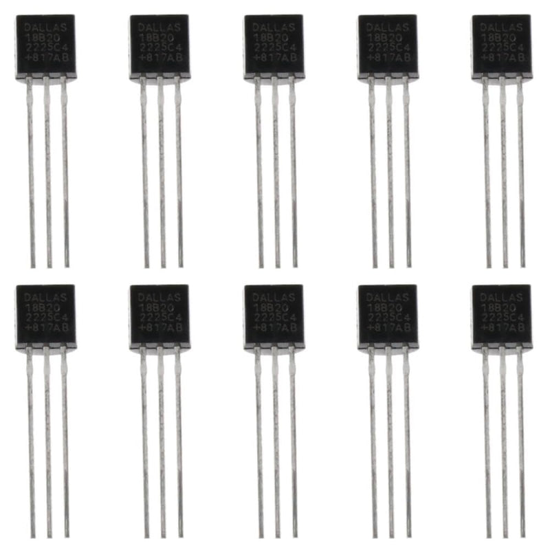 [Australia - AusPower] - DS18B20 10pcs Black Durable 18B20 TO-92 3 Pins Wire Integrated Circuit Temperature IC Sensor Industrial 