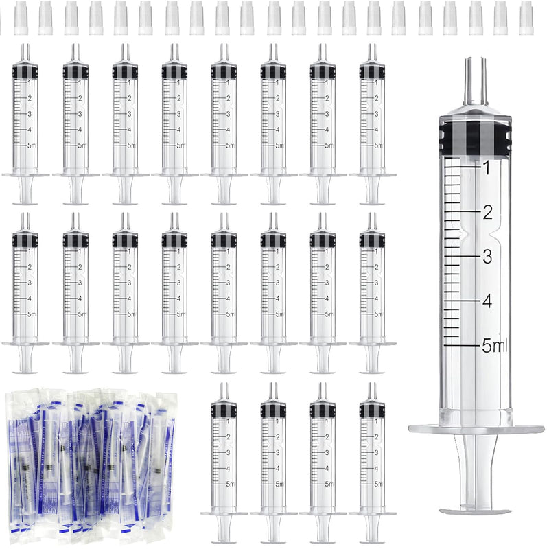 Pack of 30 Colostrum Syringes, 5 ml Syringes without Needle, Colostrum Collecting Set | Disposable Syringes 5ml Sterile Syringes with Lid in Individual Packaging for Animal Feeding Scientific Lab