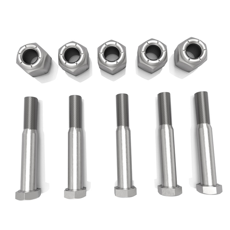 [Australia - AusPower] - Grade 2 Shear Bolts for Rotary Cutters 1/2" x 3-1/2" with Nylock Nuts - 5 Pack 