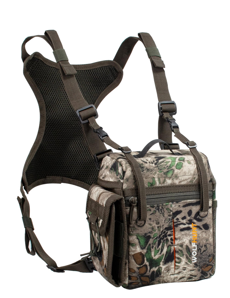 [Australia - AusPower] - Binocular Harness Chest Pack Magnetic Closure, Bino Case with Detachable Rangefinder Pouch, Camouflage Bino Bag with Adjustable Strap for Hunting, Field Observation Camo MP Medium 