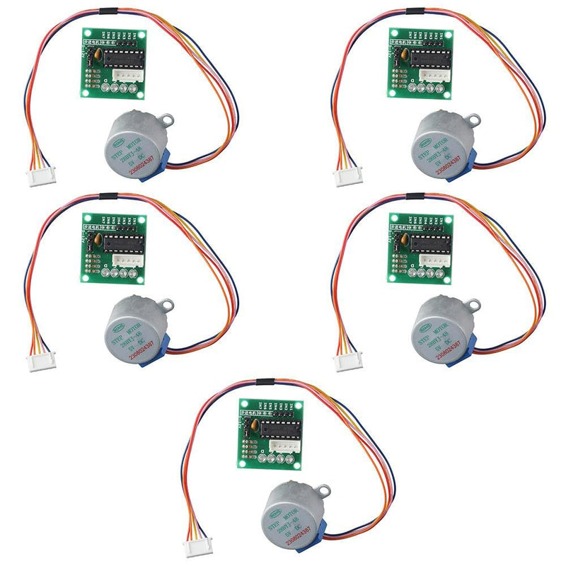 [Australia - AusPower] - 5pcs Stepper Motor Driver with 5V Drive Board Portable Speed Down Stepping Motor 28BYJ-48 ULN2003 5V Stepper Motor 
