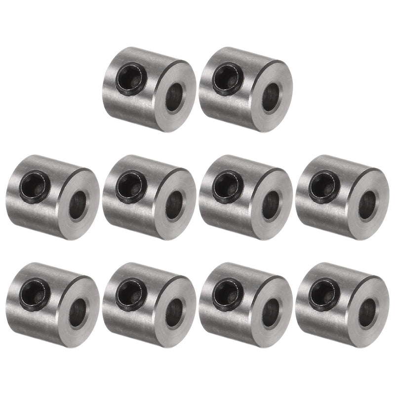 [Australia - AusPower] - uxcell 10pcs Set Screw Collars 3mm Bore Stainless Steel Shaft Collars, 8mm OD, 7mm Width, Landing Gear Stopper Wheel Collar 