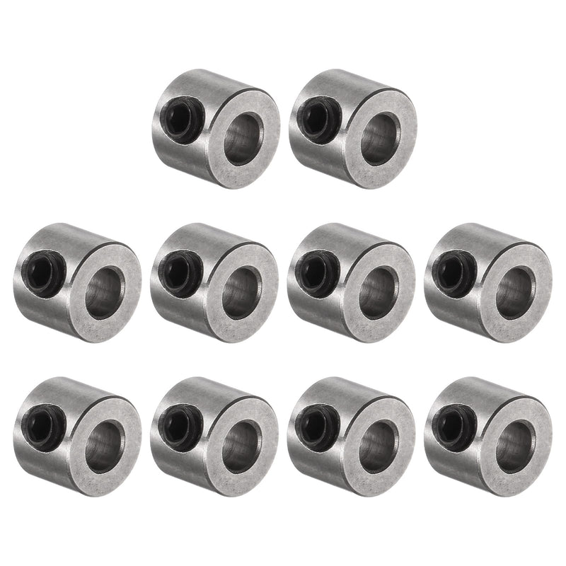 [Australia - AusPower] - uxcell 10pcs Set Screw Collars 4mm Bore Stainless Steel Shaft Collars, 9mm OD, 7mm Width, Landing Gear Stopper Wheel Collar 