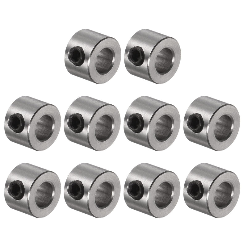 [Australia - AusPower] - uxcell 10pcs Set Screw Collars 5mm Bore Stainless Steel Shaft Collars, 10mm OD, 7mm Width, Landing Gear Stopper Wheel Collar 