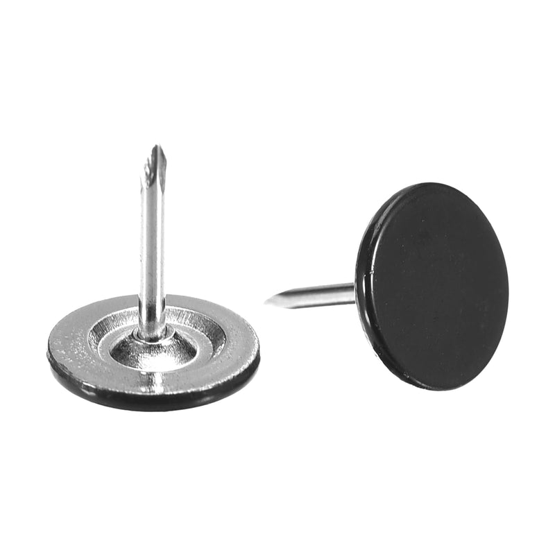 [Australia - AusPower] - uxcell 50Pcs Upholstery Tacks, 11mmx13mm Flat Head Decorative Furniture Nails Thumb Tack for Furniture Sofa Headboards, Black 