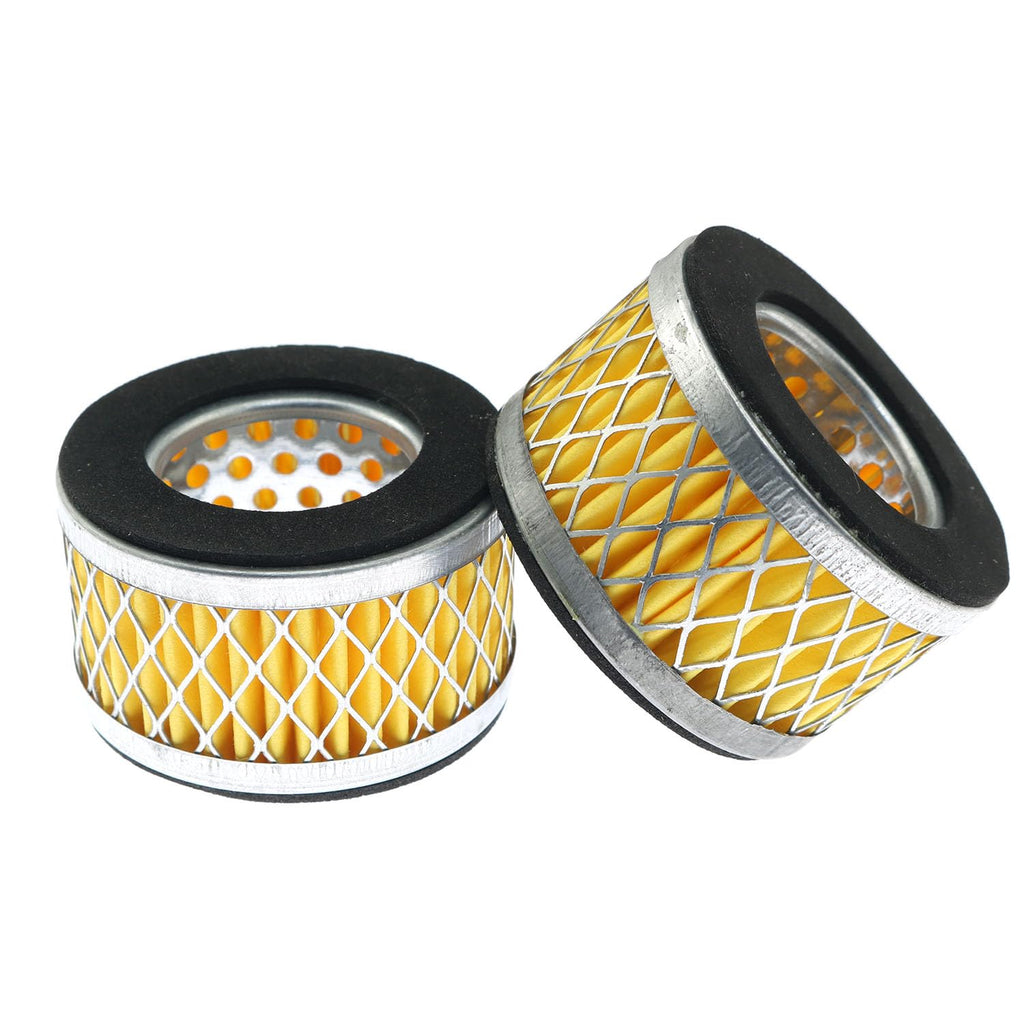 [Australia - AusPower] - Maxmoral 2PCS Air Compressor Filter Silencer Piston Type Air Paper Filter Parts 2.6 x 1.6 inches Suitable for Noisy Equipment such as Blowers Boilers Exhaust Ports Yellow 