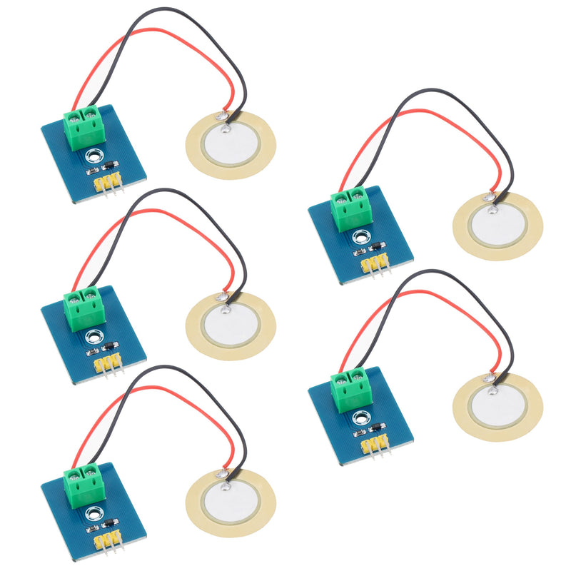 [Australia - AusPower] - 5Pcs 3.3V/5V Analog Ceramic Piezo Vibration Sensor Module Fit for Arduino DIY Kit, Analog Signal Output Piezoelectric Sensor 