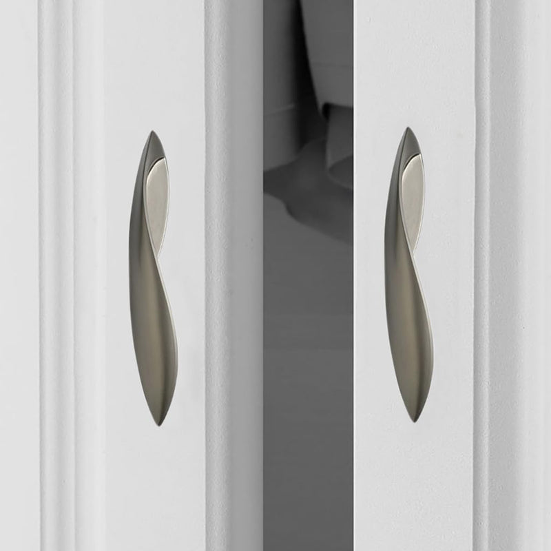 [Australia - AusPower] - 4Pcs Arcuate Pulls Handles Knobs,Modern Elegant Curved Handle Cabinet Pulls,Create a Spatial Aesthetic,S-Shaped Solid Zinc Alloy Drawer Pulls Handles (Ink Gold, 3.8" Hole Centers) Ink Gold 