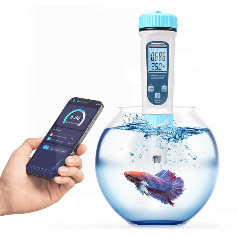 [Australia - AusPower] - Digital PH Meter, 7in1 PH TDS EC SALT TEMP S.G ORP, High Accuracy Water Tester, Bluetooth Control, for Pool, Hydroponics and Aquariums 