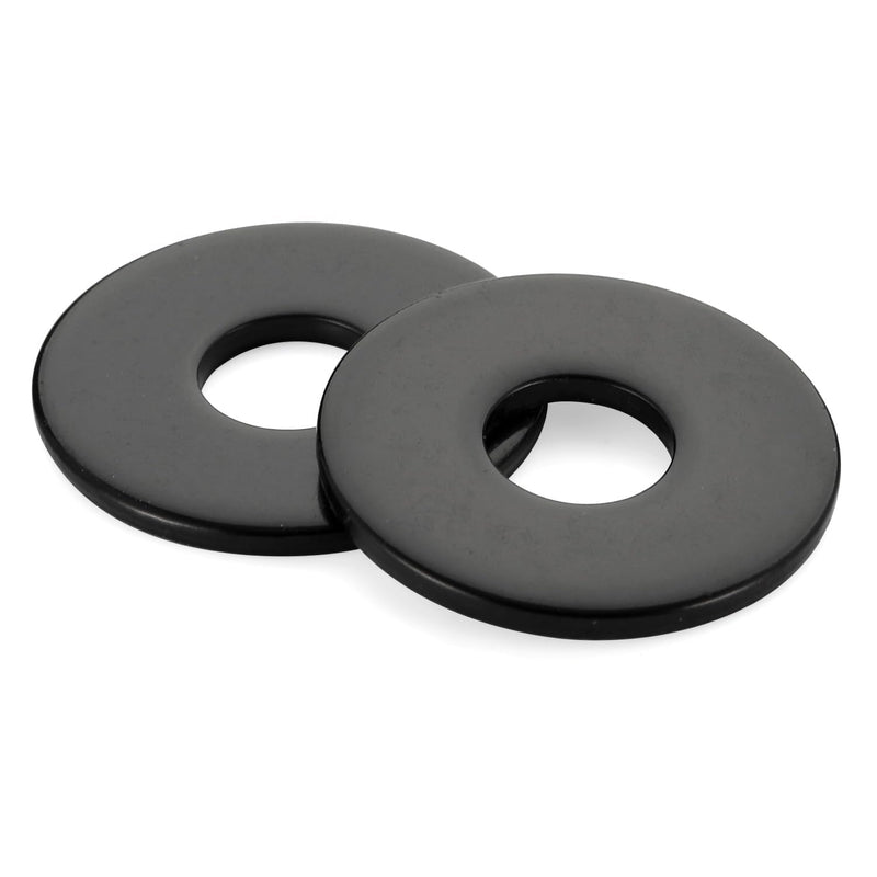 [Australia - AusPower] - M6 Black Flat Washers (6.3mm ID, 17.7mm OD, 1.9mm Thick) for Screw Fasteners, 304 Stainless Steel, 50 PCS M6 