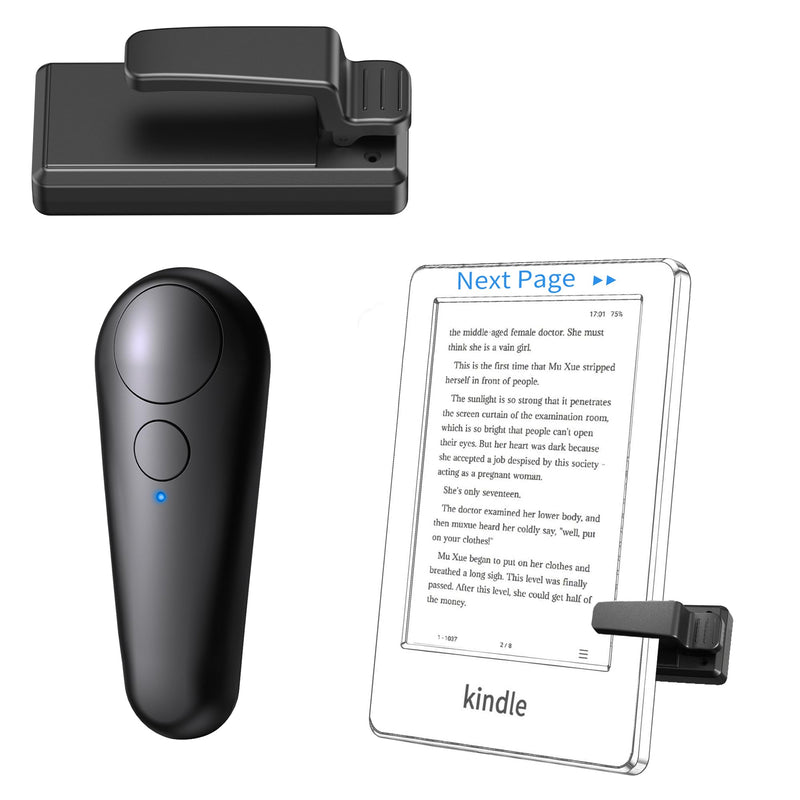 [Australia - AusPower] - RF Remote Control Page Turner for Kindle Paperwhite Kobo eReaders, Remote Page Turner for Phone iPad iOS Android Tablets Taking Reading Novels Taking Accessories, Black 