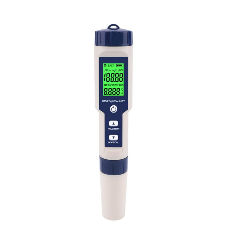 [Australia - AusPower] - 5 in 1 PH Meter Gomass 0.01 High Accuracy ph Tester Digital for Water TDS/EC/Salt/Temp/PH Pen, PPM Meter Water Tester Drinking Water, Hydroponics, Plants, Aquarium and Pool blue 