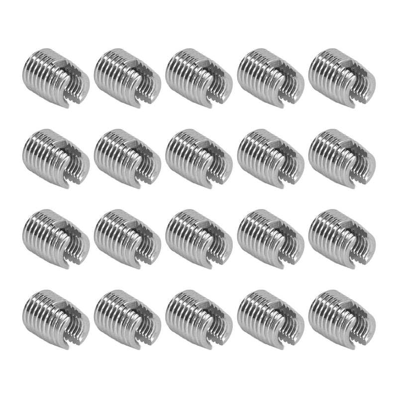 [Australia - AusPower] - 20 Pcs Self Tapping Insert Stainless Steel Slotted Wire Thread Repair Insert with M5x0.8 Female M8x1.0 Male Thread, 12mm Minimum Drilling Depth Quick Thread Insert 