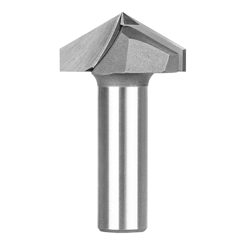 SpeTool 120 Degree V Groove Router Bit 1/2 Inch Shank 1-1/4 Inch Cutting Diameter, Carbide Tip CNC V Bit for Woodwroking Chamfer Bevel Cutter Engraving Tool 120°-D1/2"