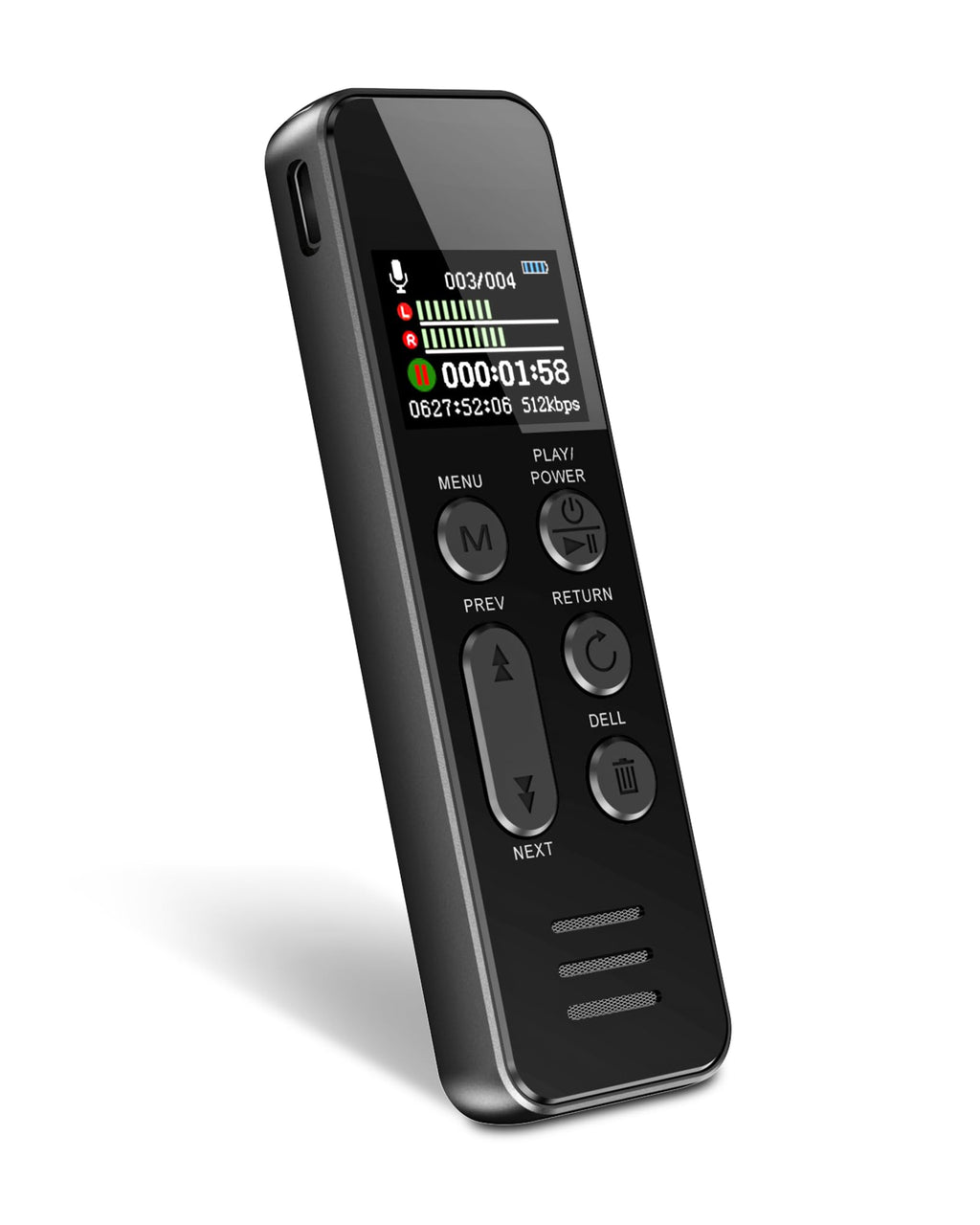 [Australia - AusPower] - 128GB Voice Recorder with Playback, XIXITPY 60H Audio Recorder with Port USB C, 1500 Hours of Storage and 60 Hours of Continuous Recording, Voice Activated Recorder for Lectures, Meetings and More 