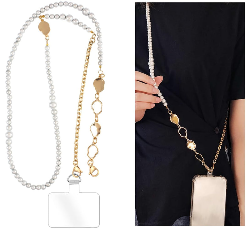 [Australia - AusPower] - Phone Crossbody Chain CellPhone Lanyard,Universal Phone Chain Strap with Tether Patches Compatible with Most Phones P 