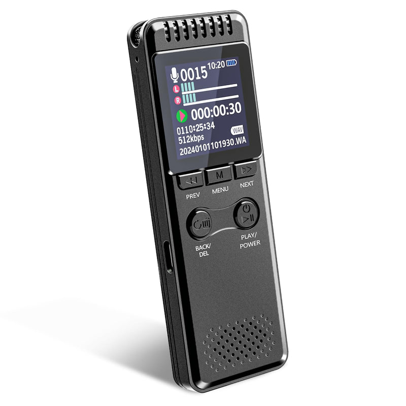 [Australia - AusPower] - 128GB Digital Voice Recorder with 8000 Hours Recording Capacity, 80Hrs Battery Time Voice Activated Recorder with Playback, Professional USB-C 1536kbps Audio Recorder for Meeting Lecture 128GB 