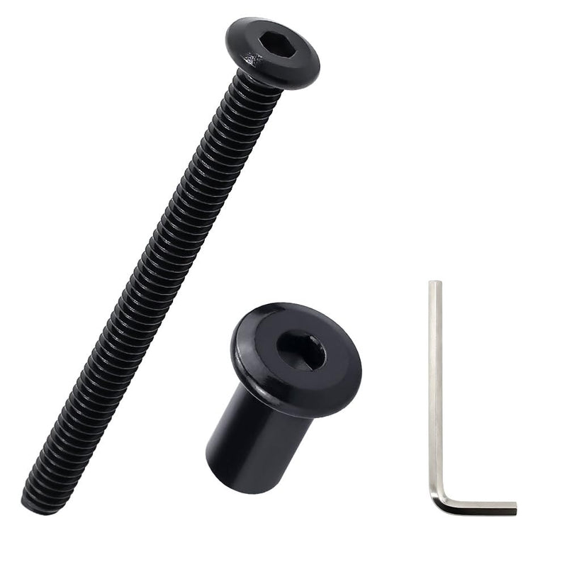 [Australia - AusPower] - M6-1.0 x 80mm Flat Head Binding Screws with M6 x 15mm Binding Nuts Set 10 Sets, 18-8 (304) Stainless Steel Flat Head Binding Screws, Black Coated, Fayeploo (with Hex Wrench) M6-1.0 x 80mm 