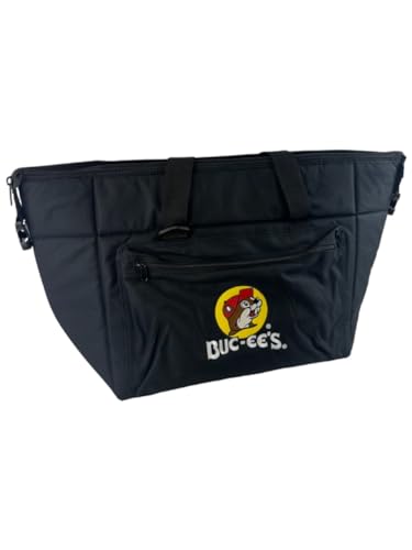 BUC-ee’s Soft Cooler Bag – Insulated Lunch Bag for Men & Women | Portable, Leakproof, Lightweight, Adjustable Shoulder Strap Tote Bag Organizer for Work, Travel, Camping & Beach (Black, 24 Can)