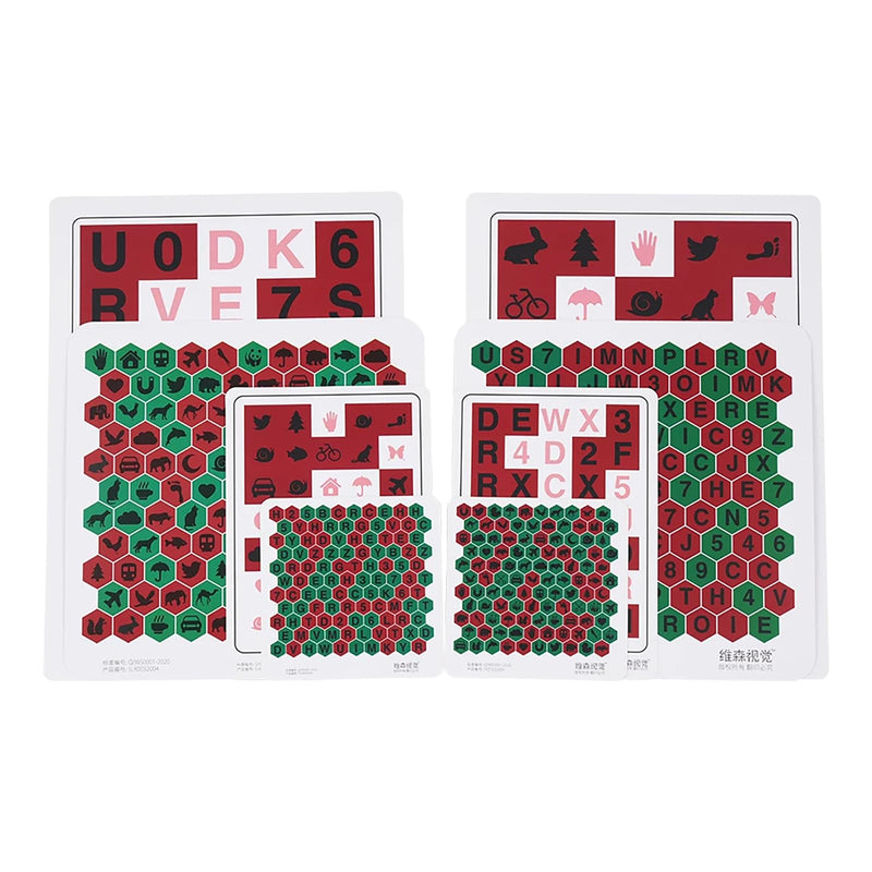 [Australia - AusPower] - 8Pcs Anti-Suppression Letter VT Chart Trainer Vision Training Tools for Child Amblyopia Myopia 