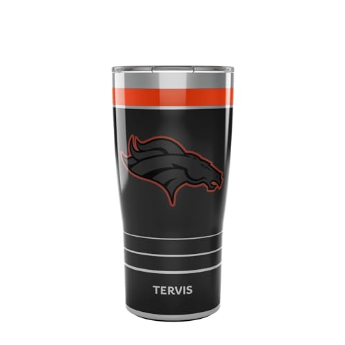 Tervis Traveler NFL Denver Broncos - Night Game Triple Insulated Tumbler Travel Cup Keeps Drinks Cold & Hot, 20oz, Stainless Steel Multicolor