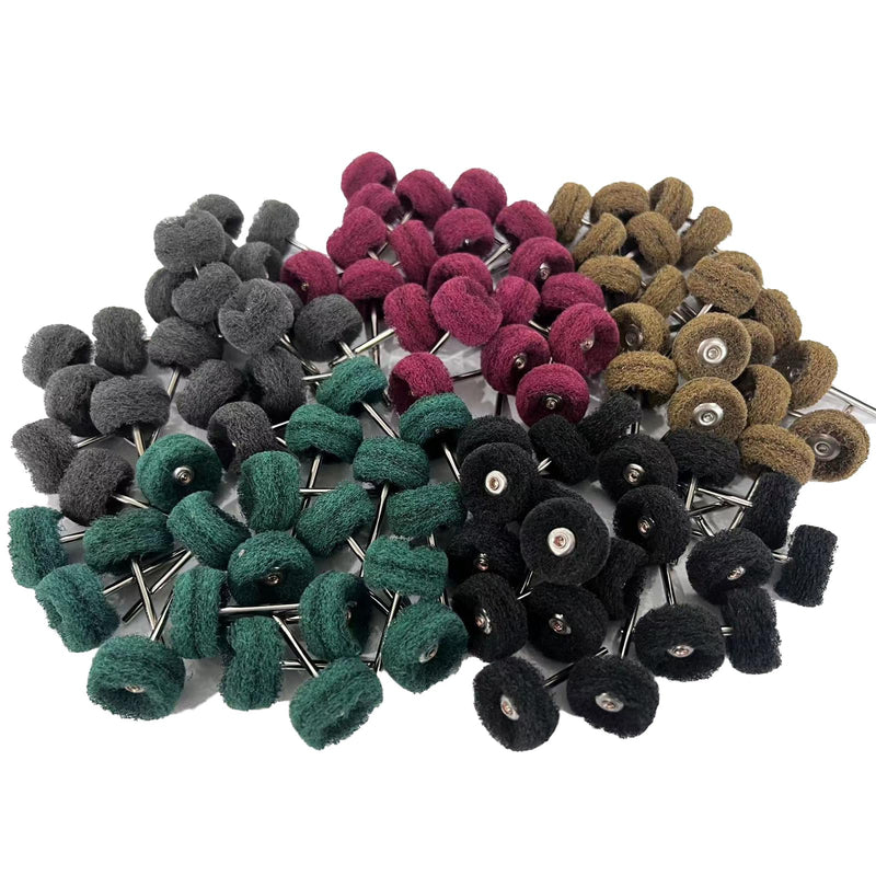 [Australia - AusPower] - Buffing Wheel 100 Pack Abrasive Polishing Deburring Wheels Metal Polishing Kit Rotary Tool Accessories for Metal Polishing, Rusting Cleaning, Paint Removal, and Other Fine Detail Work 