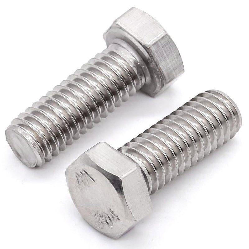 [Australia - AusPower] - #10-24 x 1/2" (50 pcs) Stainless Steel Hex Head Screws Bolts (3/8" to 6" Available), 18/8 Stainless Steel 304, Fully Threaded, Machine Coarse Thread, No Coating, Plain Finish #10-24 x 1/2" 50 