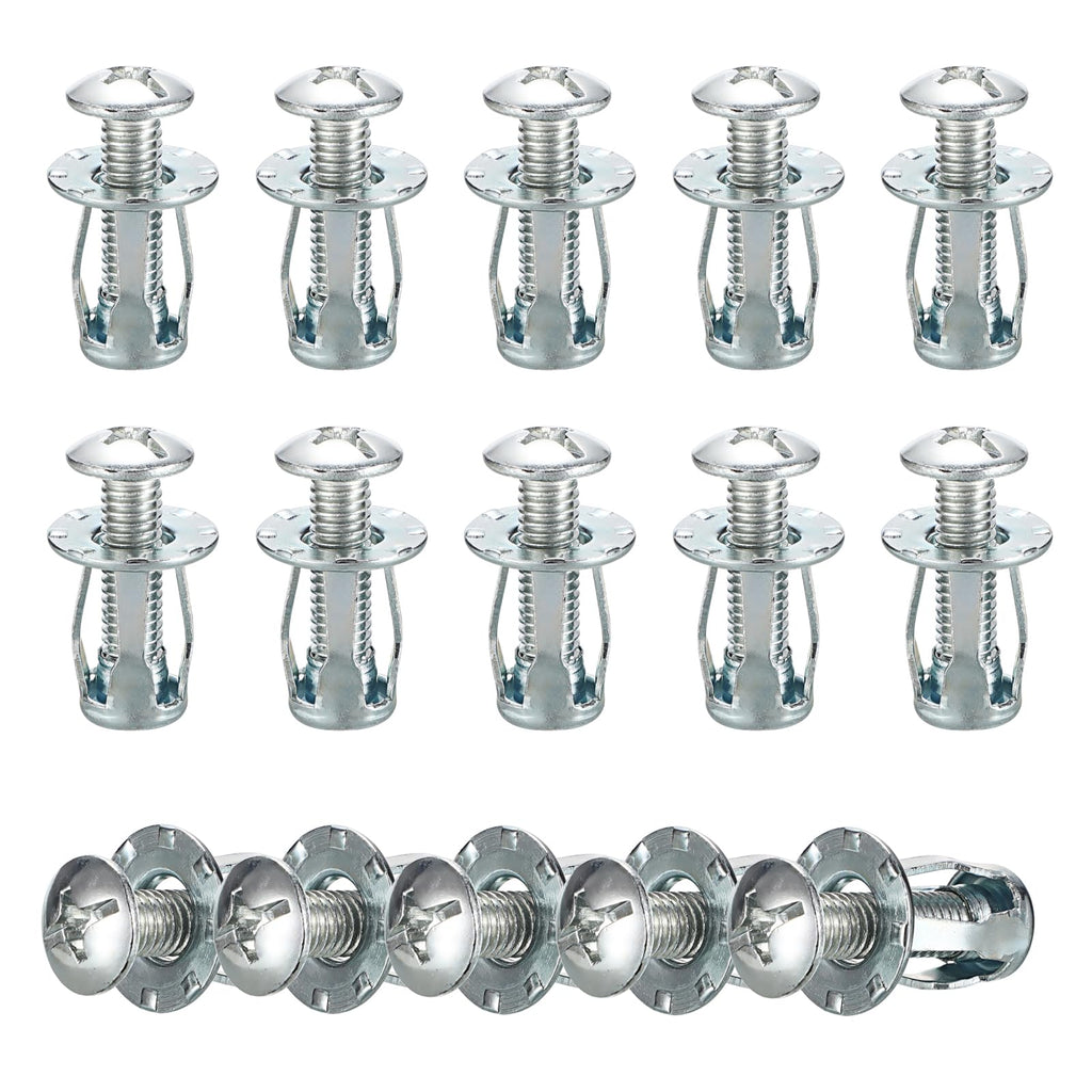 OwnMy 15PCS M6 x 25 Hollow Door Anchors and Screws Hollow Wall Anchors Hollow Metal Cavity Fixing Jack Nuts, Hollow Door Anchors Petal Nuts Expansion Nuts for Hollow Wall Metal Sheet Plastic Sheet