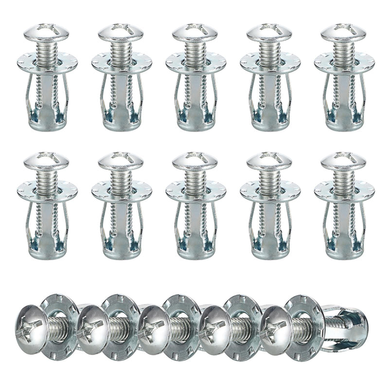 OwnMy 15PCS M6 x 25 Hollow Door Anchors and Screws Hollow Wall Anchors Hollow Metal Cavity Fixing Jack Nuts, Hollow Door Anchors Petal Nuts Expansion Nuts for Hollow Wall Metal Sheet Plastic Sheet