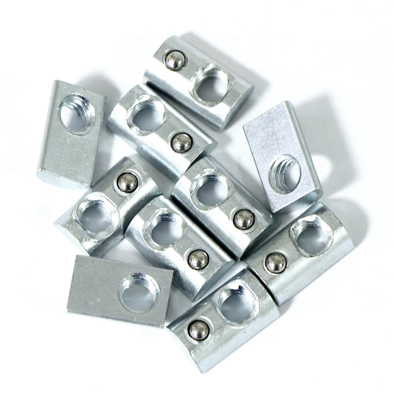 [Australia - AusPower] - 5/16”-18 Threaded Steel Roll in T-Nut with Ball Spring, T-Slot Nuts Accessory Hardware Nuts for 15 or 40 Series Aluminum Extrusion Profiles Rail, 20 Packs 