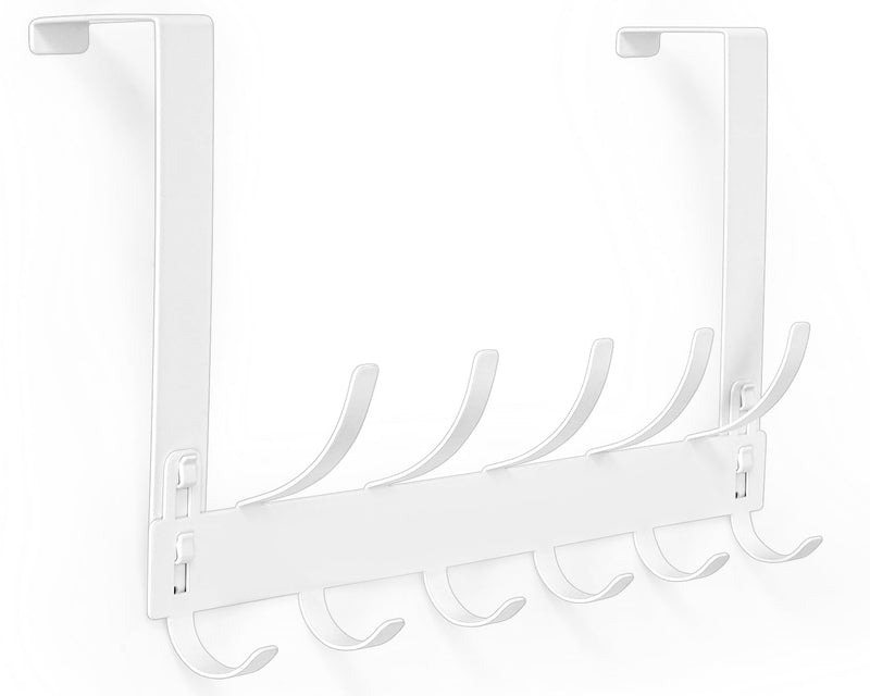 [Australia - AusPower] - Over The Door Hooks, Door Hanger Hooks for Hanging Clothes, Over The Door Towel Rack for Bathroom, Door Hanger Hook Fits 1-3/4" Thick Door, White 1 Pack 