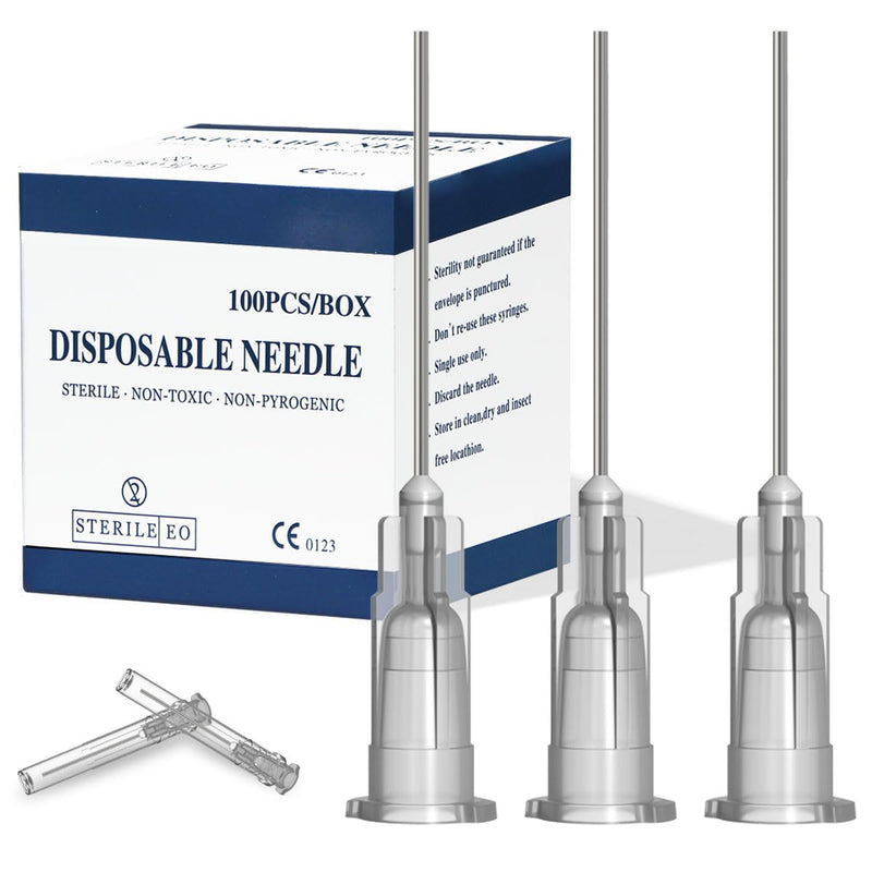 [Australia - AusPower] - 27Ga 1 Inch Luer Lock Industrial Dispensing Accessories, Individually Wrapped, Pack of 100, Lab Tools, Suitable for Refilling Liquid, Inks 27G 1 Inch (25mm) 