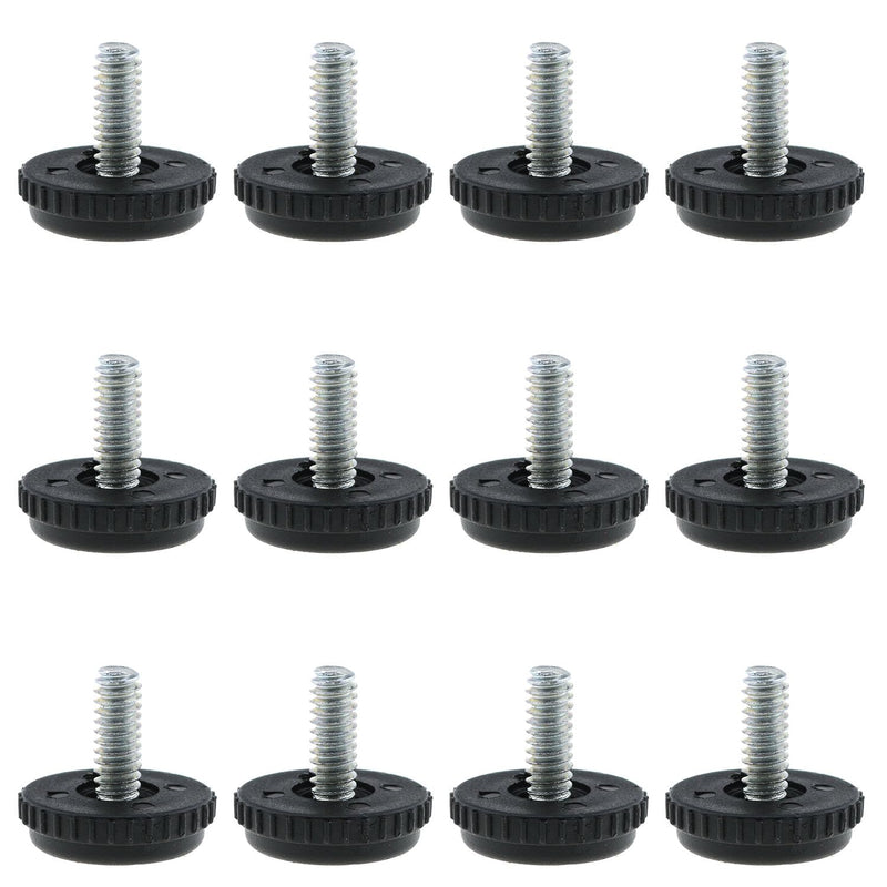 [Australia - AusPower] - MEETOOT 12PCS Screw in Threaded Furniture Leveler Furniture Leveling Feet 1/4-20 Furniture Adjustable Non Slip Feet for Furniture Table Chair Cabinet and Bathroom Cabinet 