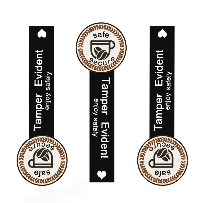 [Australia - AusPower] - Safe Secure Tamper Evident Seals Stickers for Drink Lids 1.5×4 Inch Food Delivery Stickers Sealed for Freshness Labels Drink Food Coffee Seal (Pack-500) 